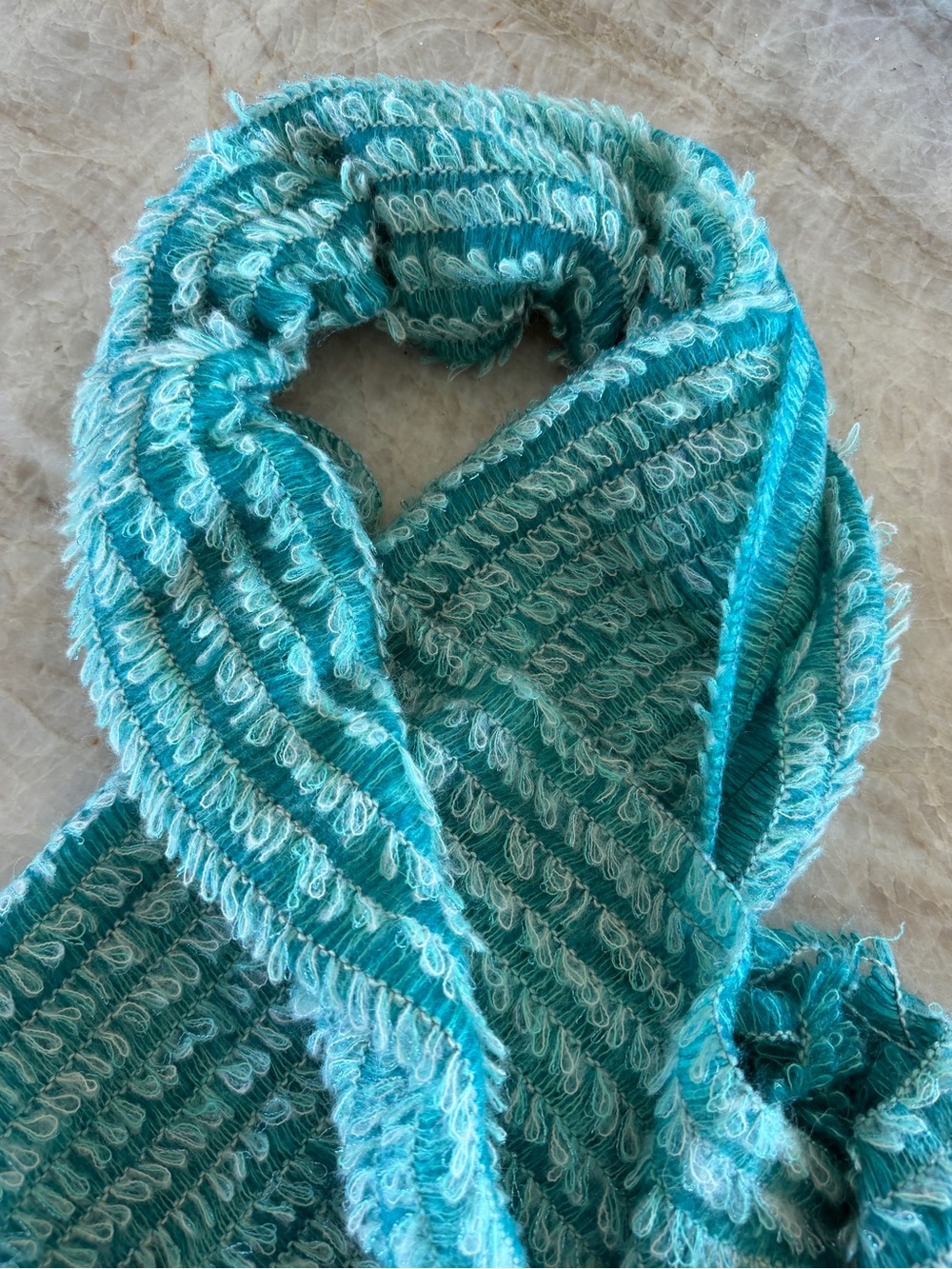 Looped Texture Aqua Women's Scarf - Brand Unspecified